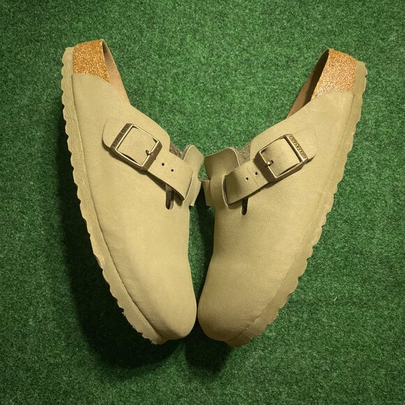 Birkenstock Women’s Boston Soft Footbed Suede Clogs US 7.5 EU 38 Olive-Green - Picture 1 of 5